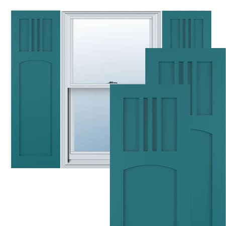 True Fit PVC San Miguel Mission Style Fixed Mount Shutters, Antigua, 15W X 58H